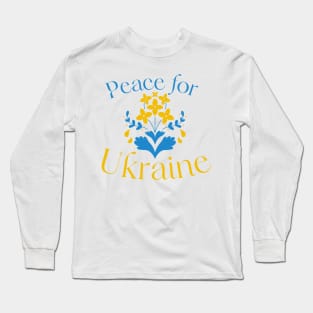 Peace for Ukraine Ukrainian Wildflowers Long Sleeve T-Shirt